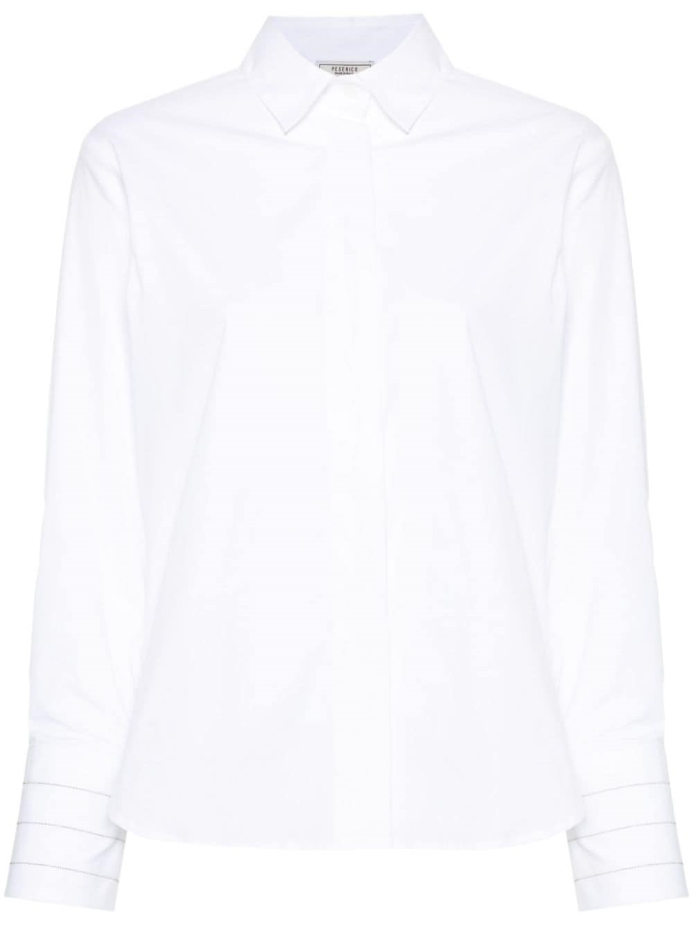 Shop Peserico Camicia Con Decorazione Di Perline In Bianco