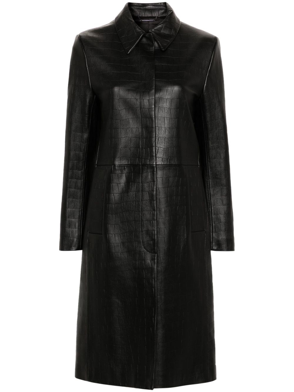 Shop Calvin Klein Cappotto Goffrato In Nero