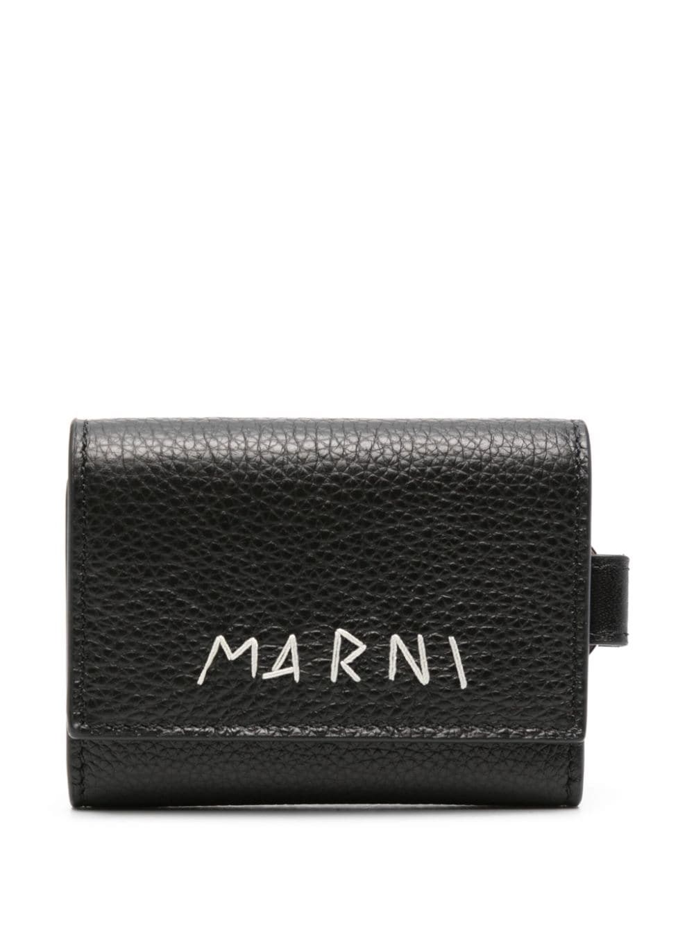 Shop Marni Portachiavi Con Ricamo In Nero