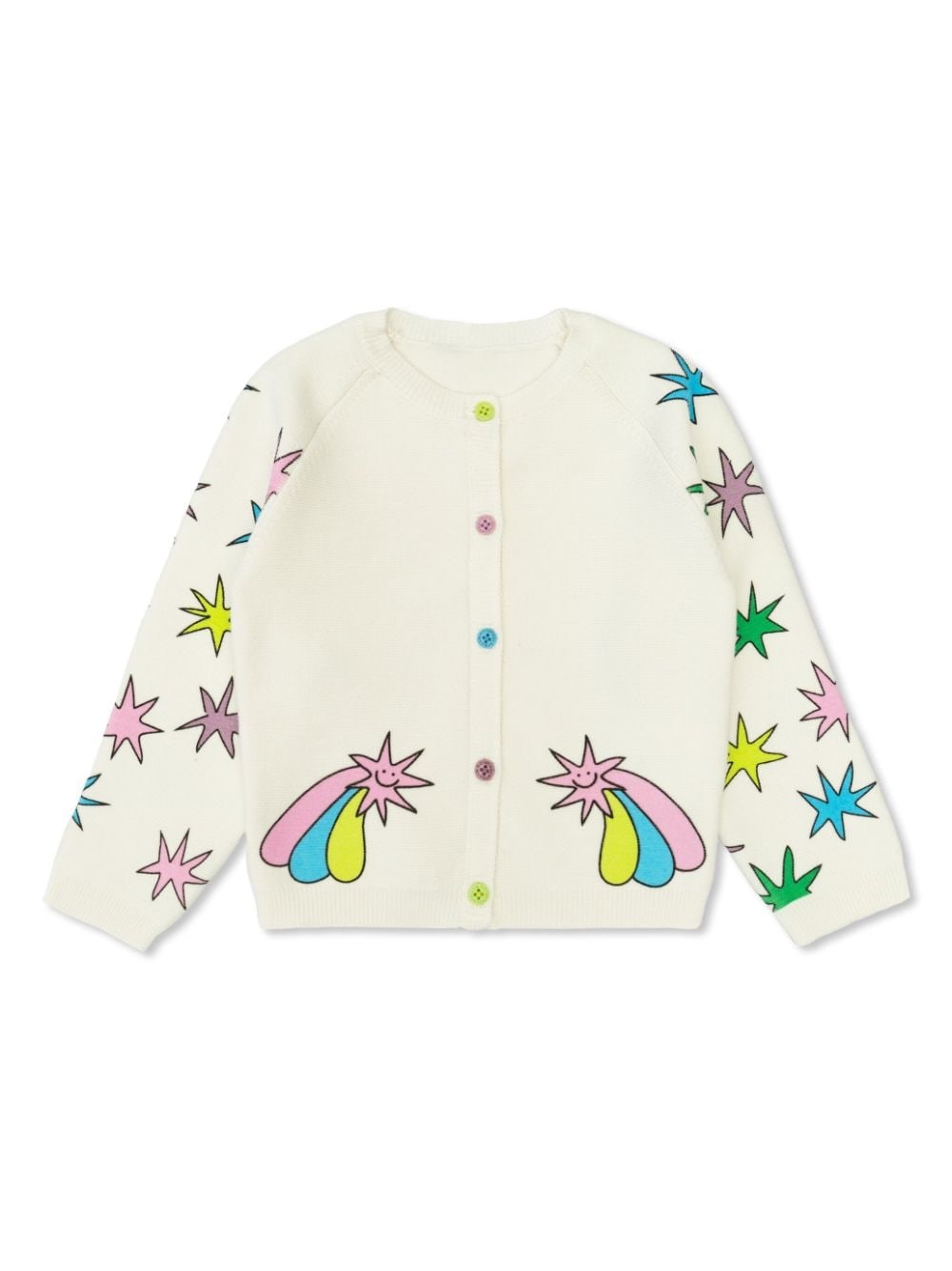 Shop Stella Mccartney Kids Cardigan Con Stelle In Bianco