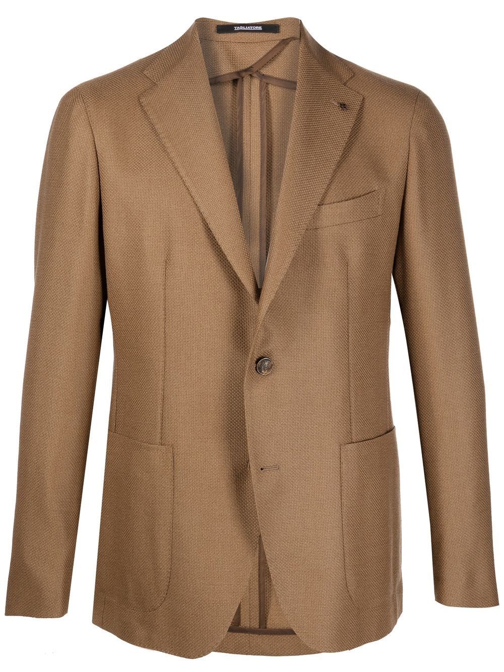 Shop Tagliatore Blazer Monopetto In Marrone