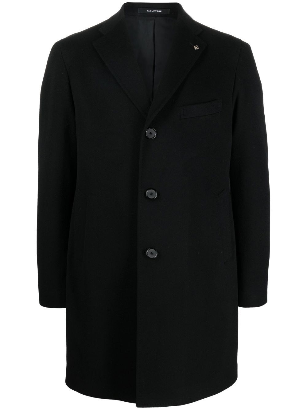 Shop Tagliatore Cappotto Monopetto Sartoriale In Nero