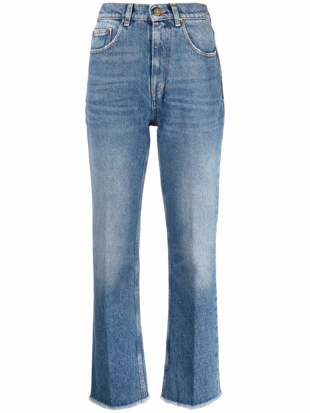 Shop Golden Goose Jeans Crop Con Effetto Schiarito In Blu