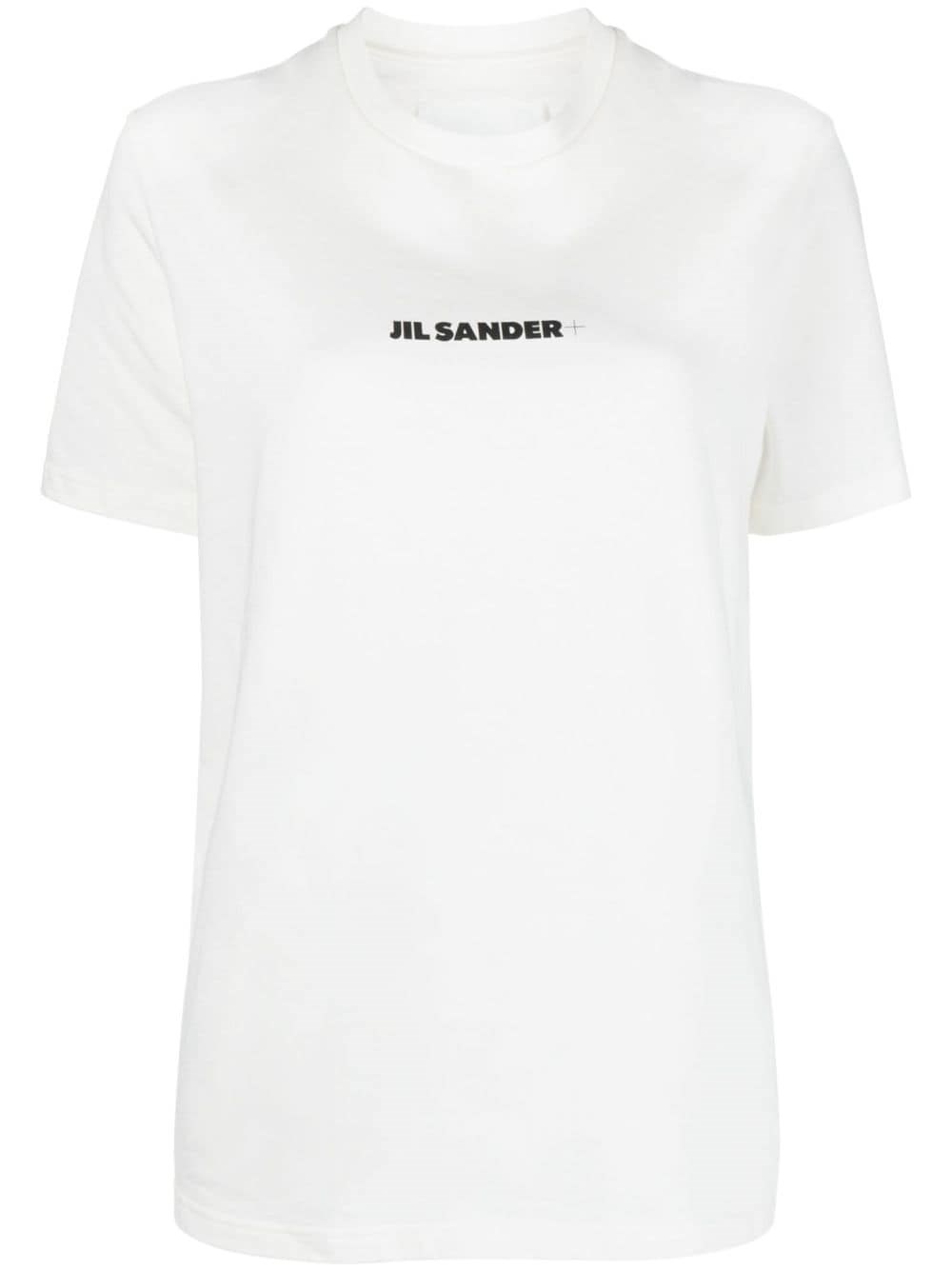 Shop Jil Sander T-shirt Con Stampa In Bianco