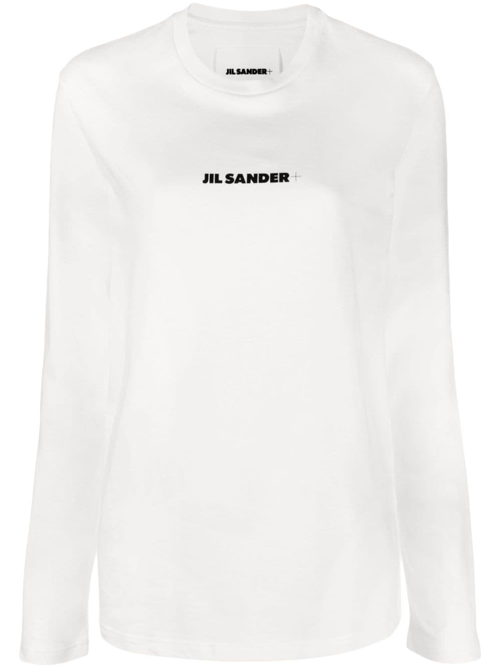 Shop Jil Sander Felpa Con Stampa In Bianco