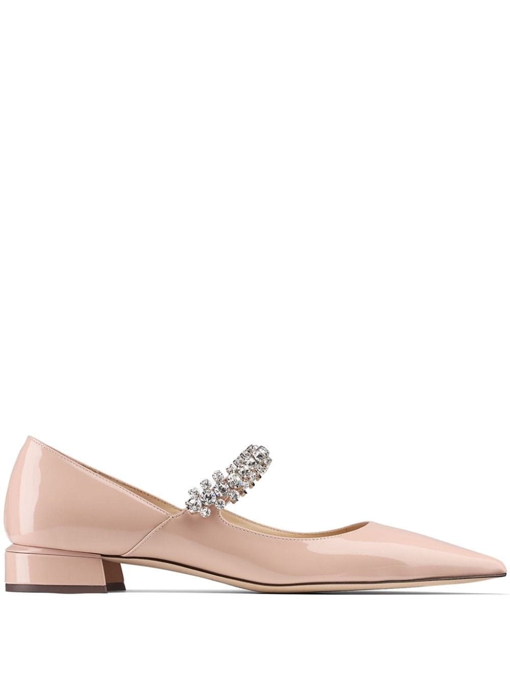 Shop Jimmy Choo Bing Pump Flat Scarpe Basse In Pelle Verniciata Color Macar In Rosa