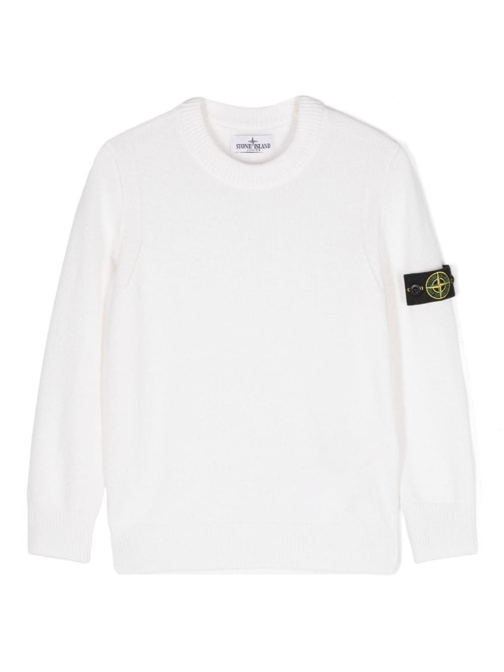 Shop Stone Island Junior Maglia Con Stemma Della Bussola In Bianco