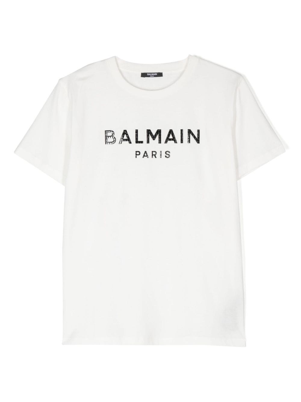 Shop Balmain Kids T-shirt Con Logo In Bianco