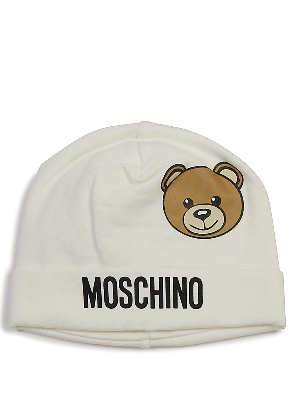 Shop Moschino Kids Berretto Con Stampa Teddy Bear In Bianco