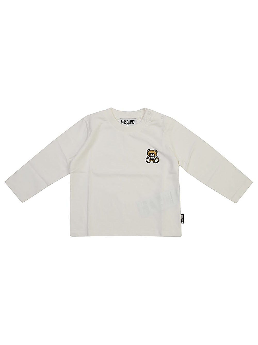 Shop Moschino Kids T-shirt A Maniche Lunghe Con Ricamo In Bianco