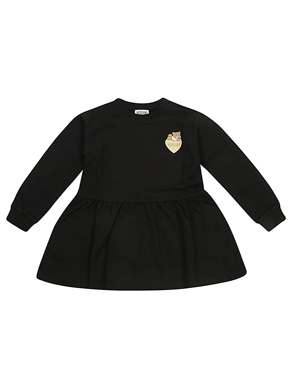 Shop Moschino Kids Abito Con Stampa Teddy Bear In Nero