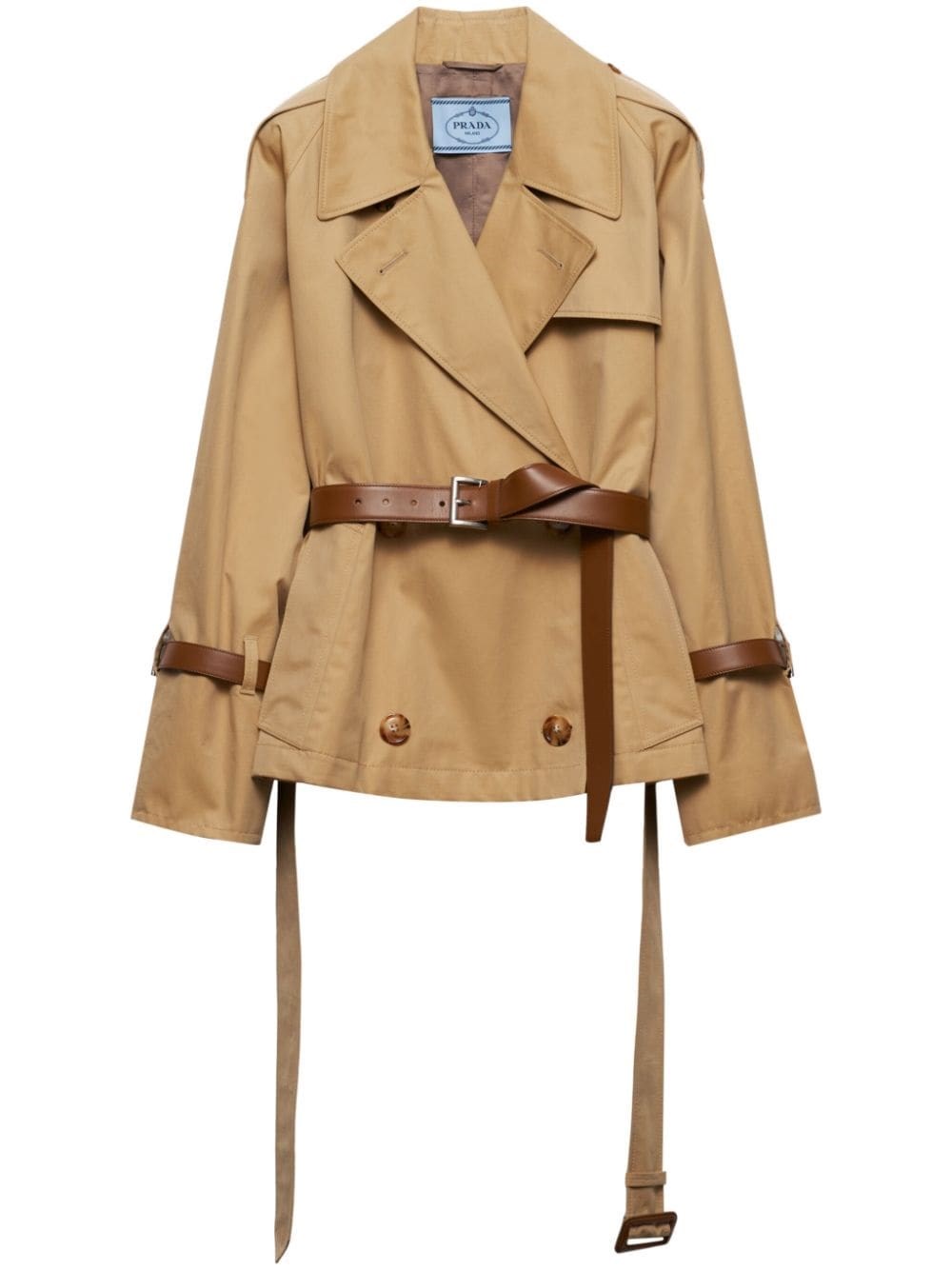 Shop Prada Trench Con Cintura In Bianco