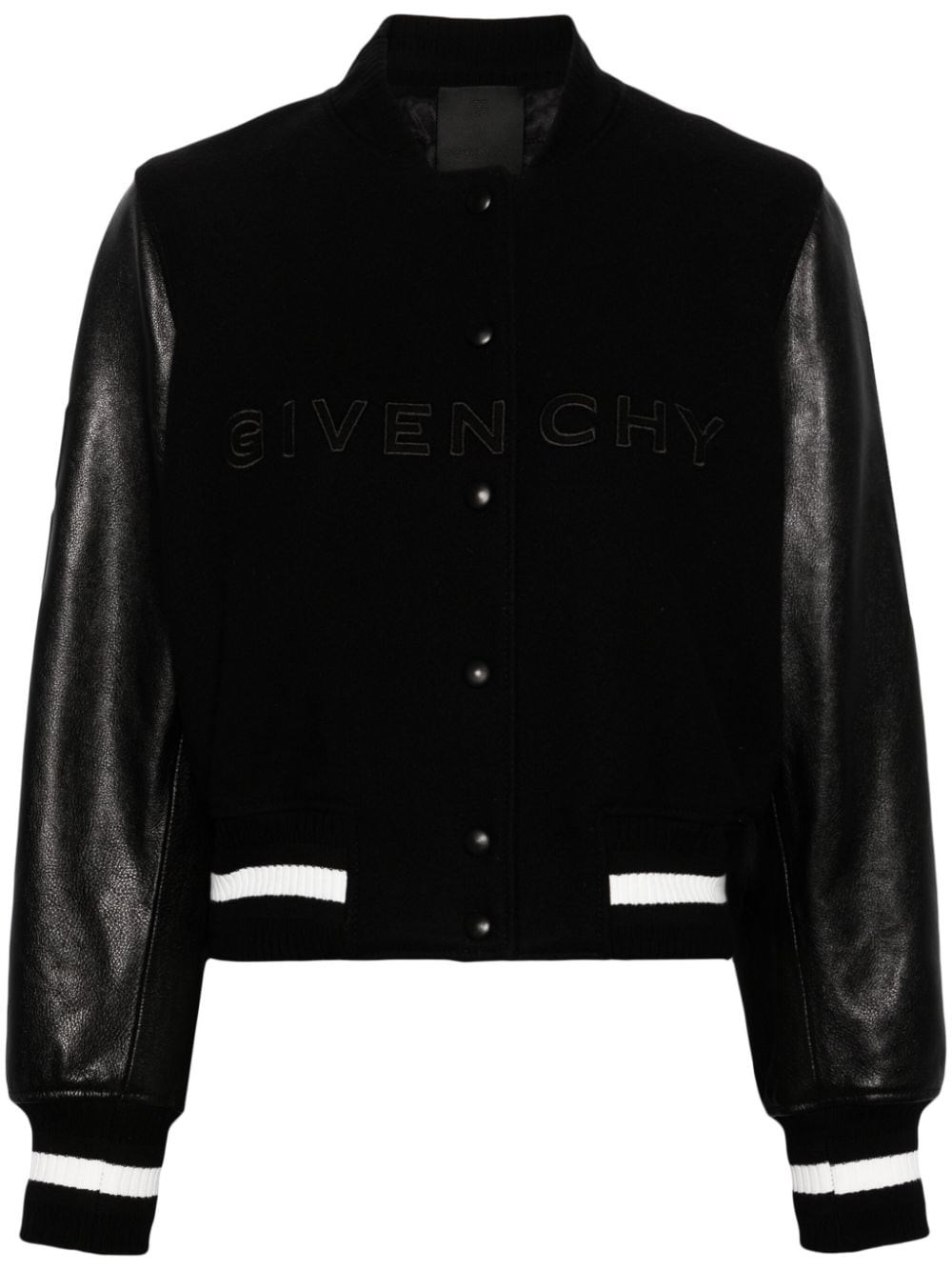 Shop Givenchy Bomber Jacke Con Bottoni Automatici In Nero