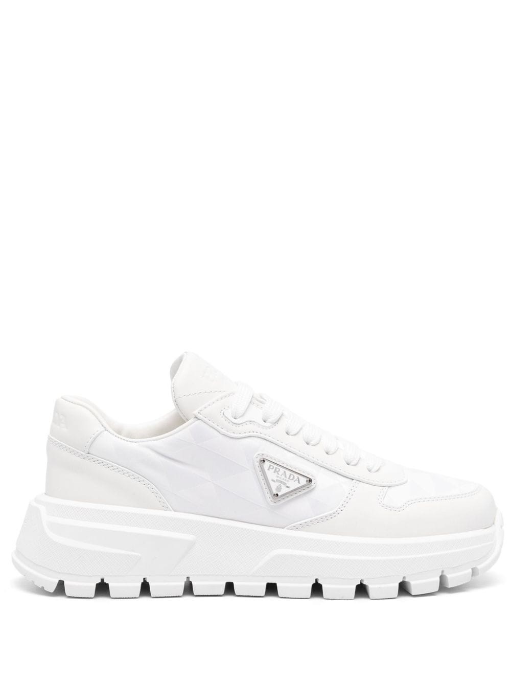 Shop Prada Sneakers Con Logo In Bianco