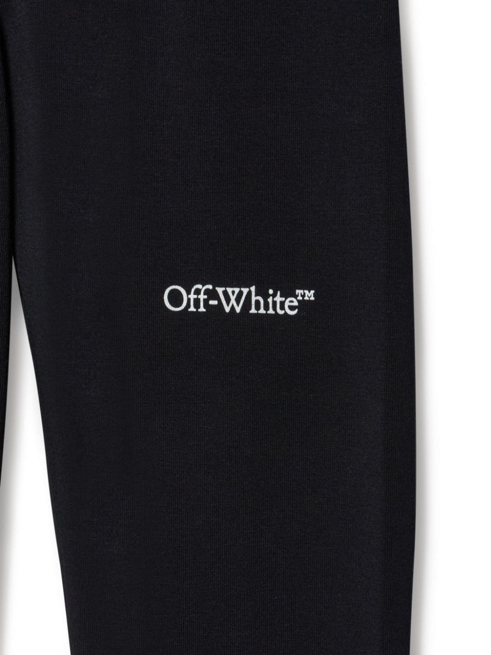 Shop Off-white Kids Leggings Bookish Con Banda Logo In Nero