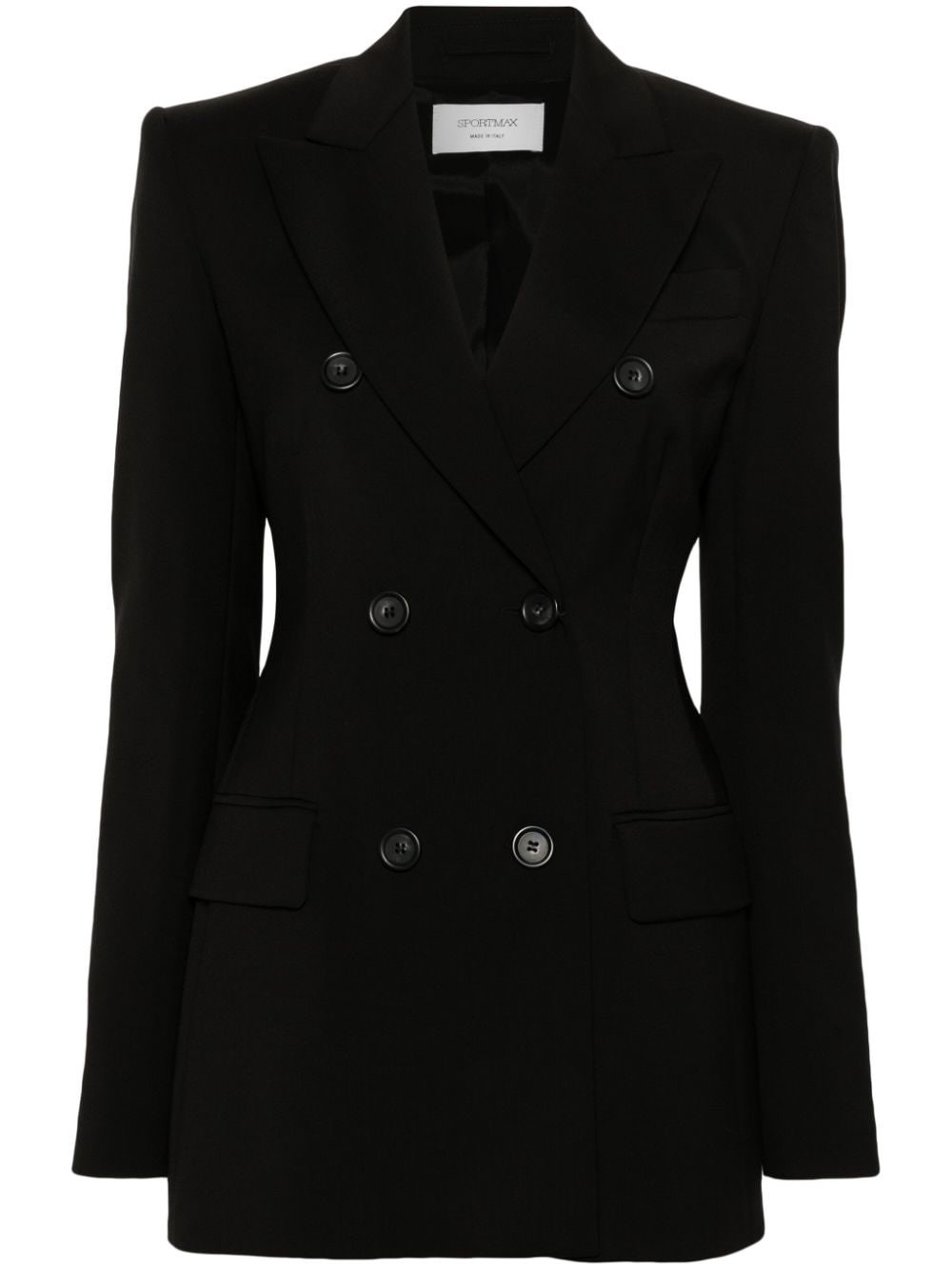 Shop Sportmax Blazer Doppiopetto Adamo In Nero