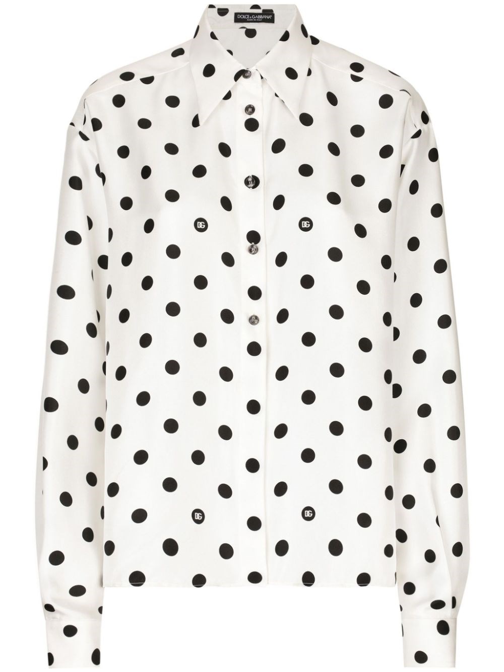 Shop Dolce & Gabbana Camicia A Pois In Bianco