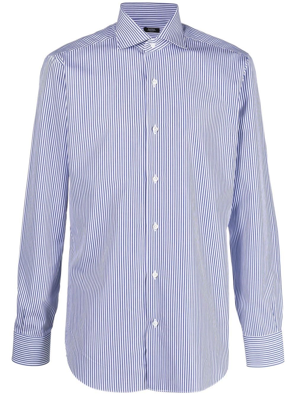 Shop Barba Camicia A Righe In Blu