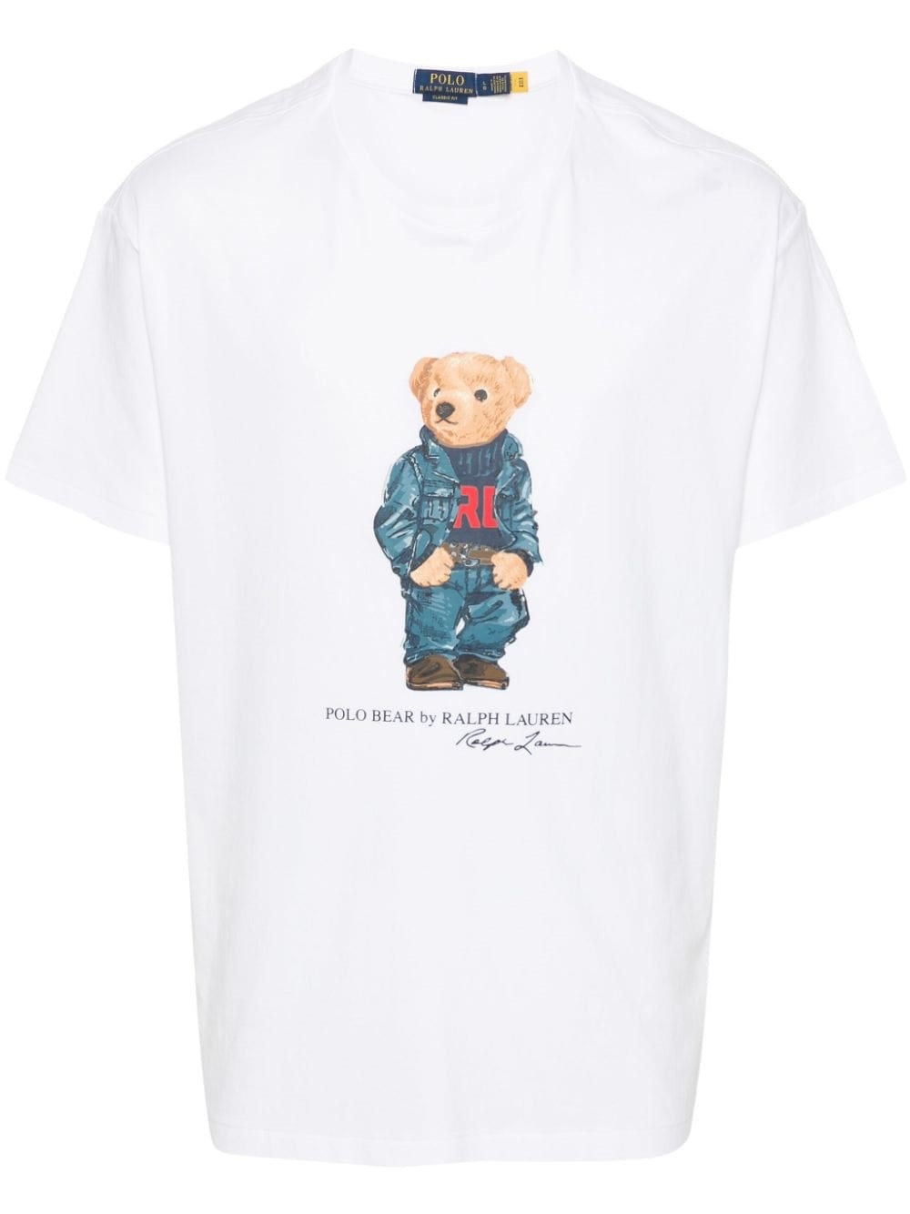 Shop Polo Ralph Lauren T-shirt Con Stampa Polo Bear In Bianco