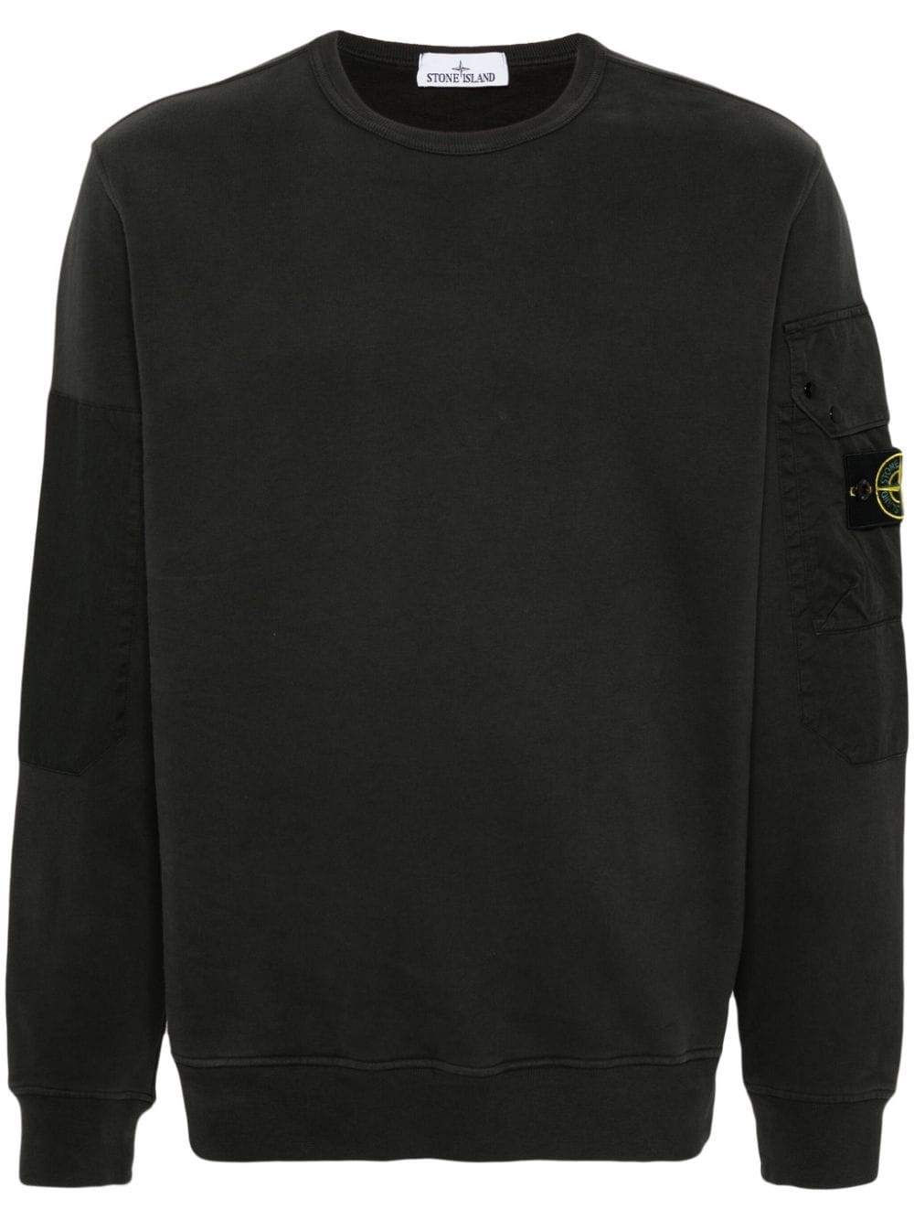 Shop Stone Island Felpa Con Applicazione Compass In Grigio