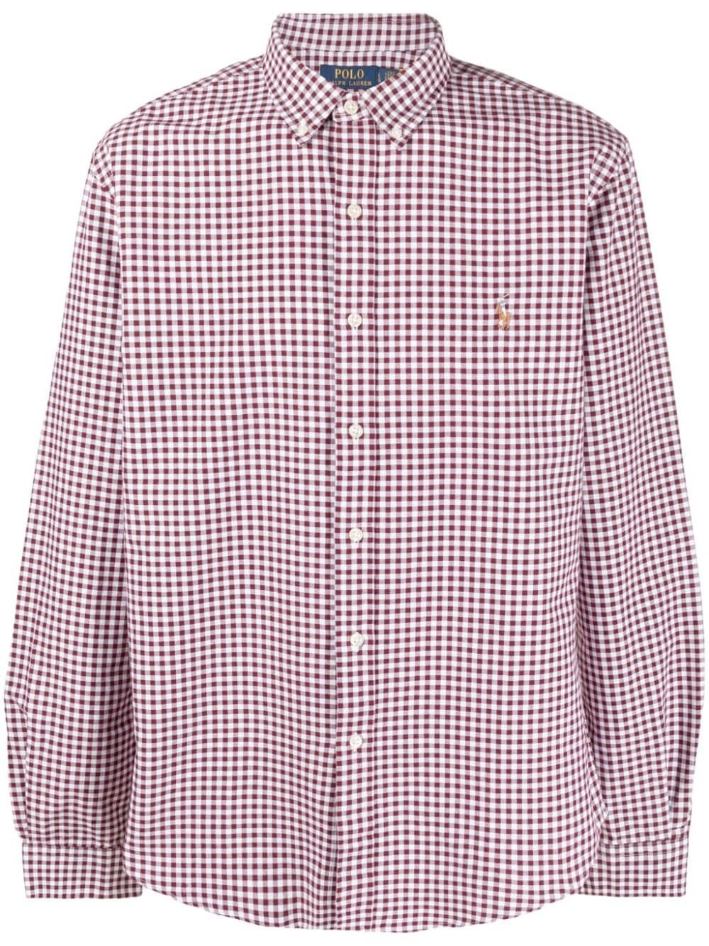 Shop Polo Ralph Lauren Camicia A Quadri Con Ricamo In Viola