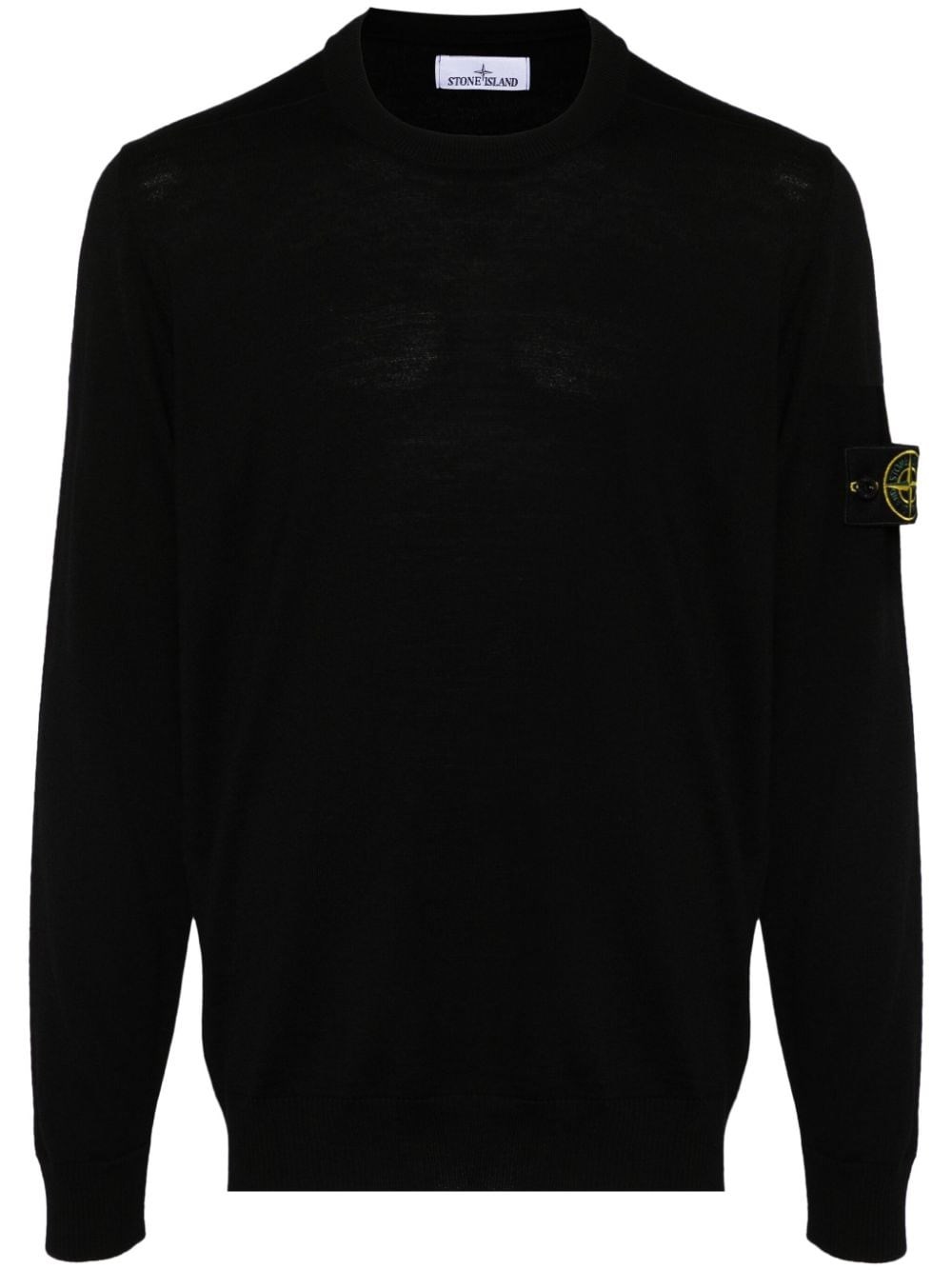 Shop Stone Island Maglione Con Applicazione Compass In Nero