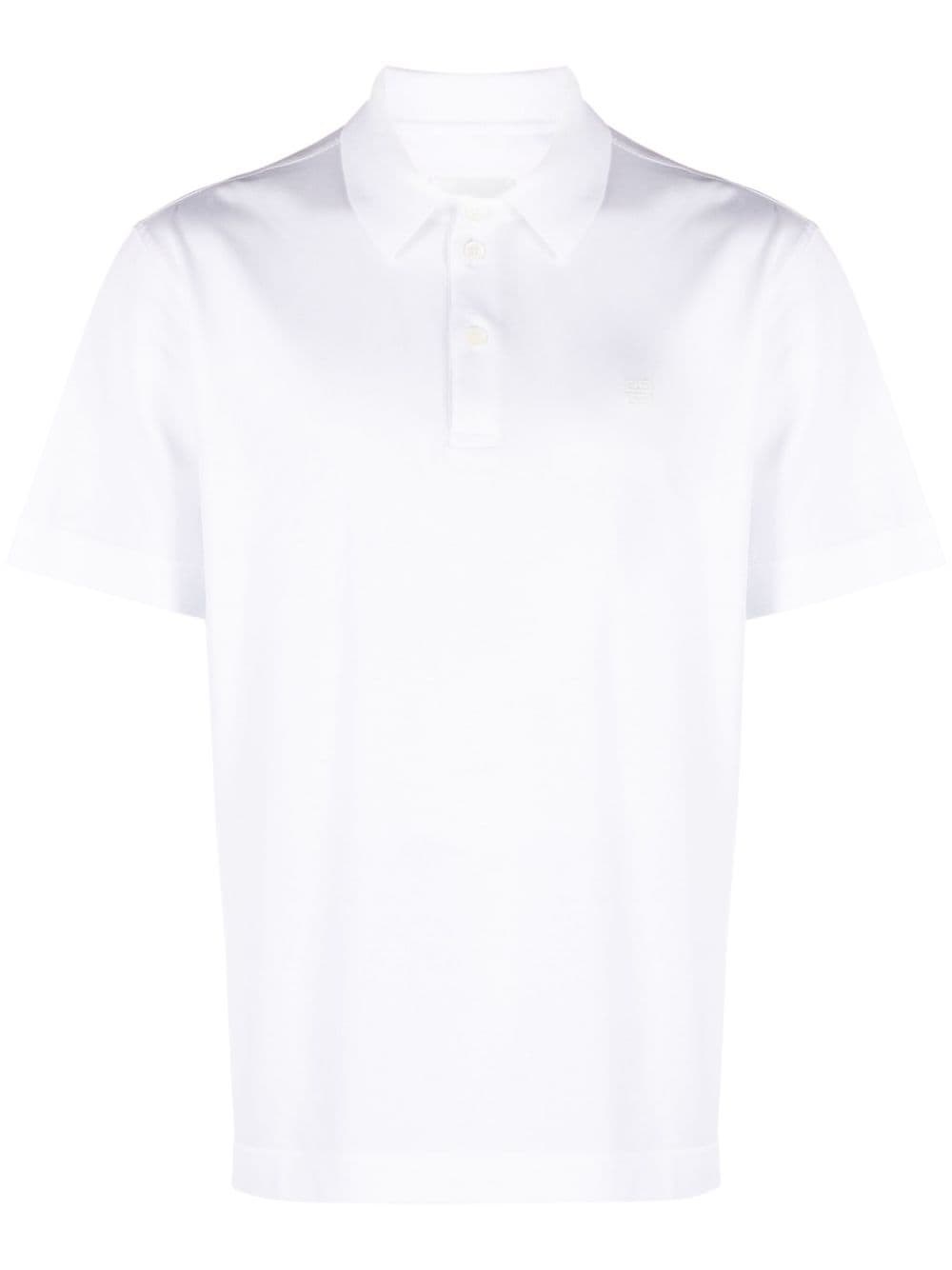 Shop Givenchy Venchy Polo Con Ricamo Monogramma In Bianco