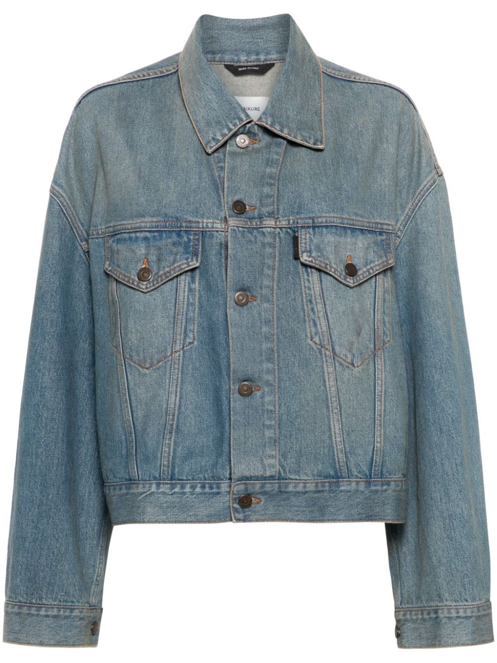 Shop Haikure Giacca Denim Con Effetto Schiarito In Blu