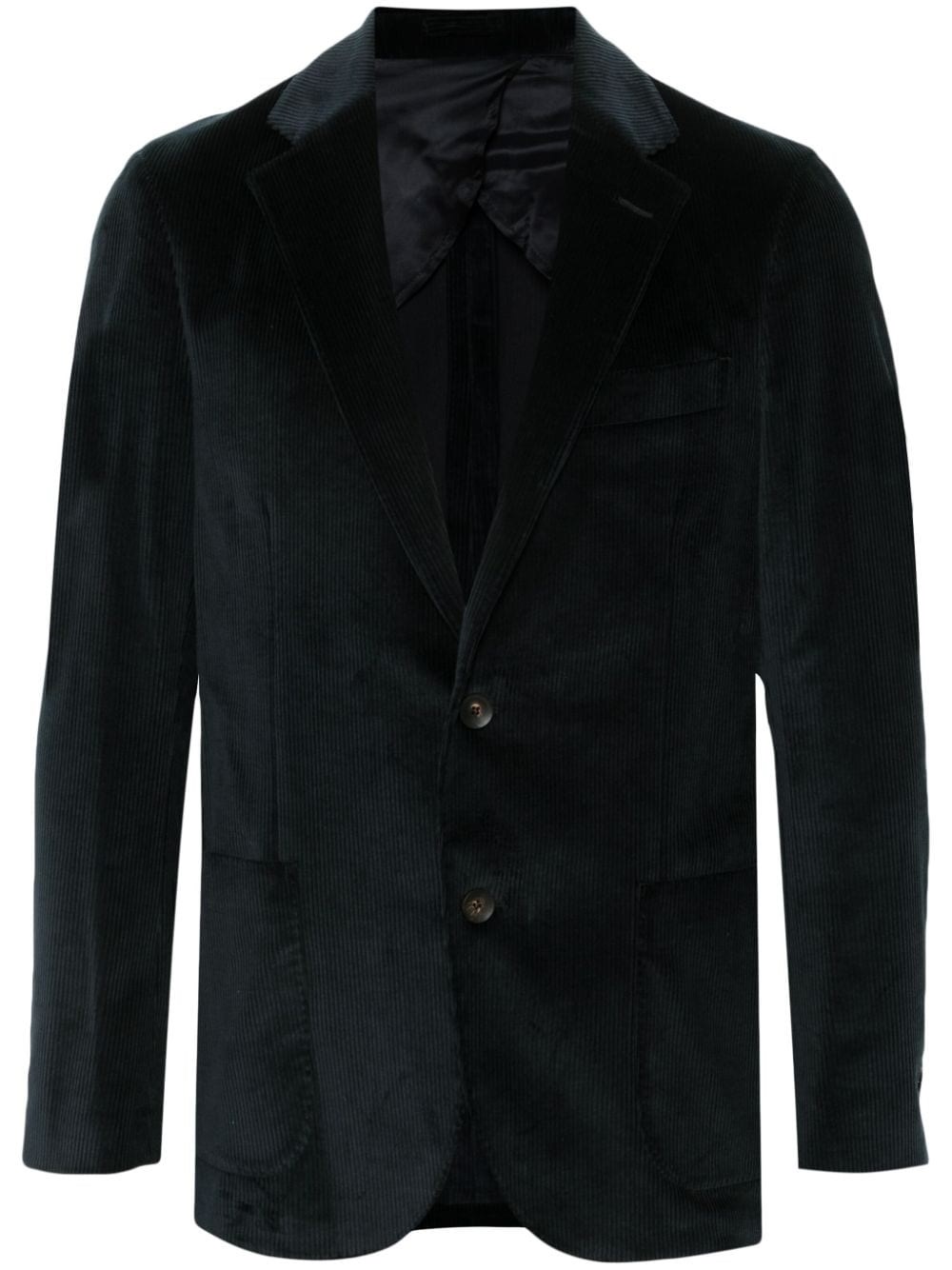 Shop Lardini Blazer A Coste In Nero