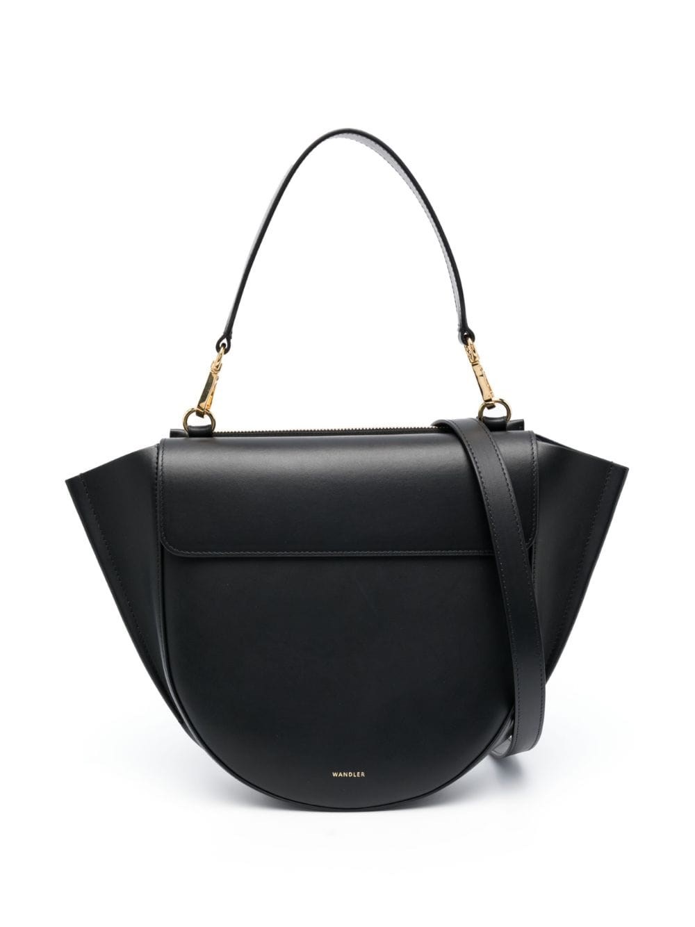 Shop Wandler , Borsa Tote Media In Pelle Hortensia In Nero