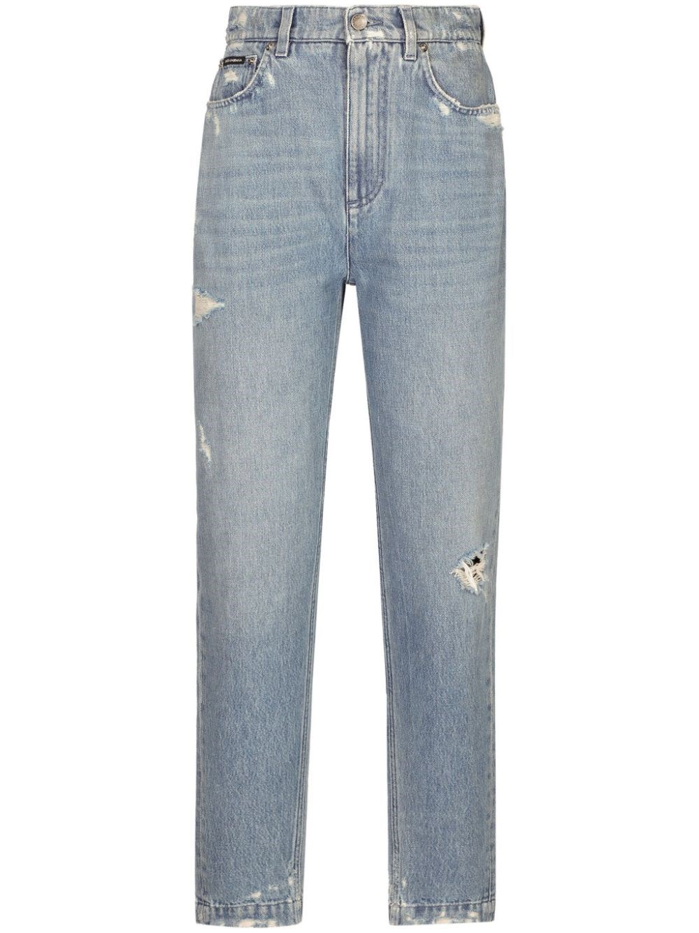 Shop Dolce & Gabbana Jeans Con Effetto Vissuto In Blu