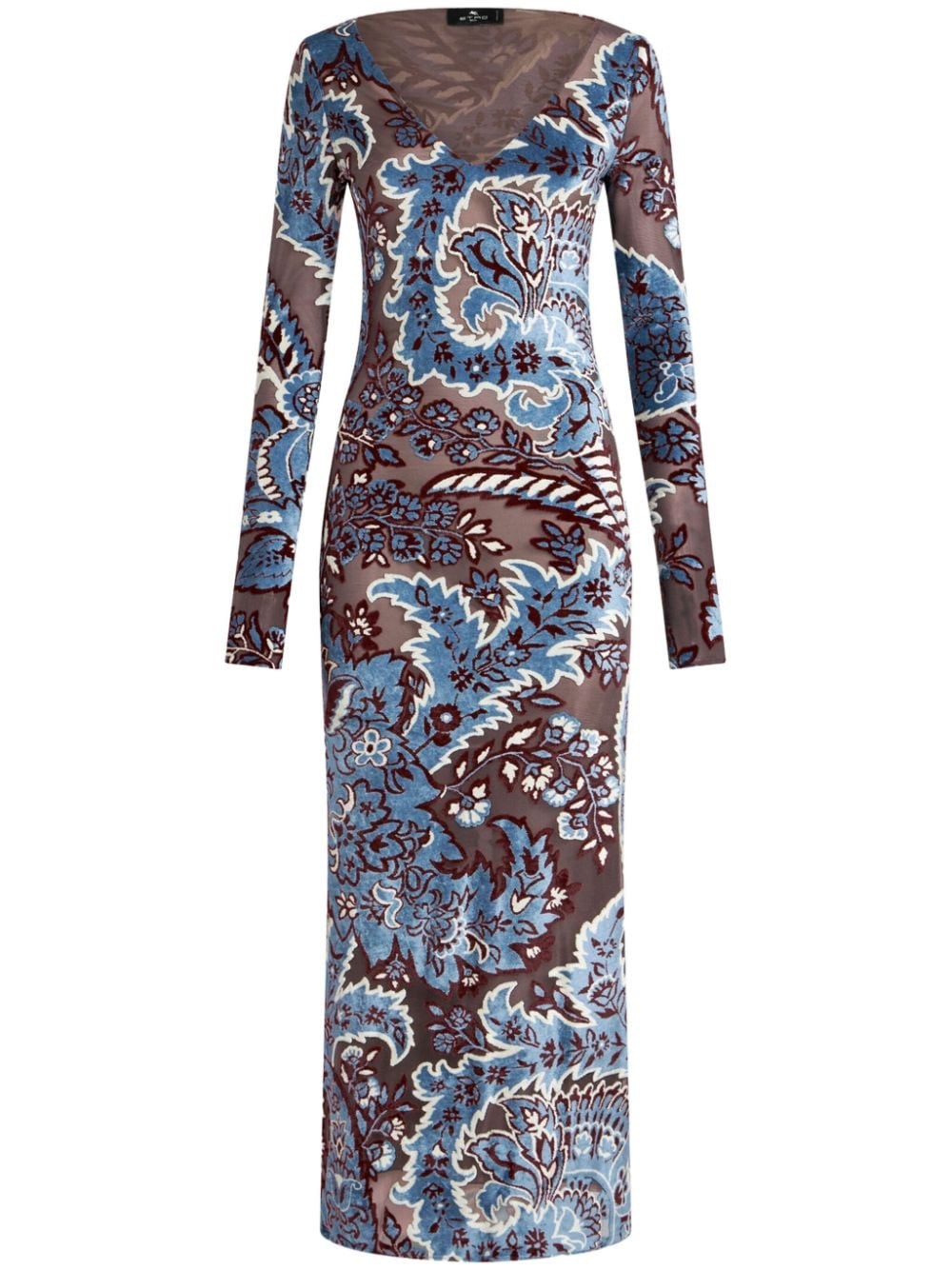 Shop Etro Abito Con Effetto Jacquard In Multi