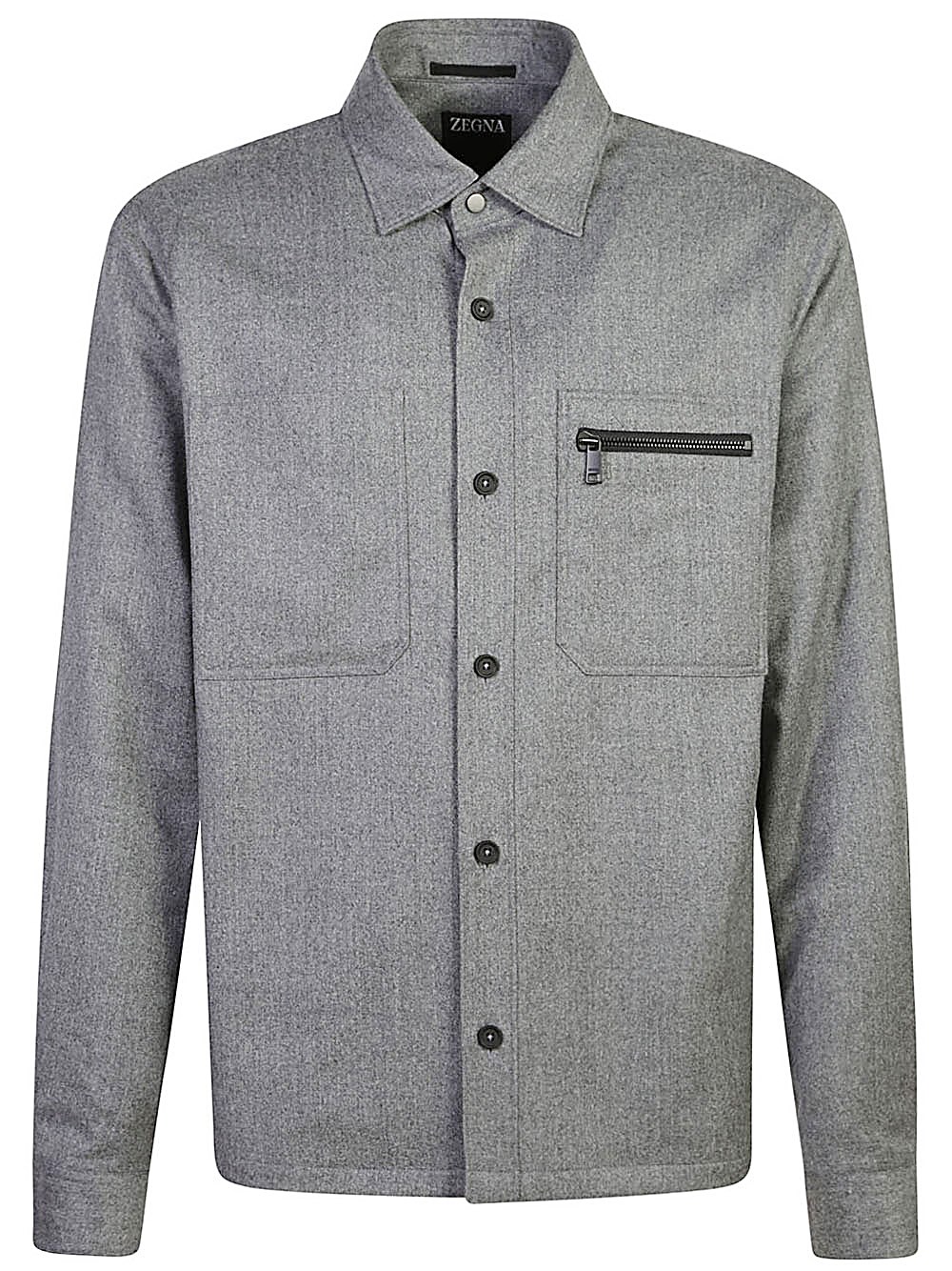 Shop Zegna Camicia Imbottita In Grigio