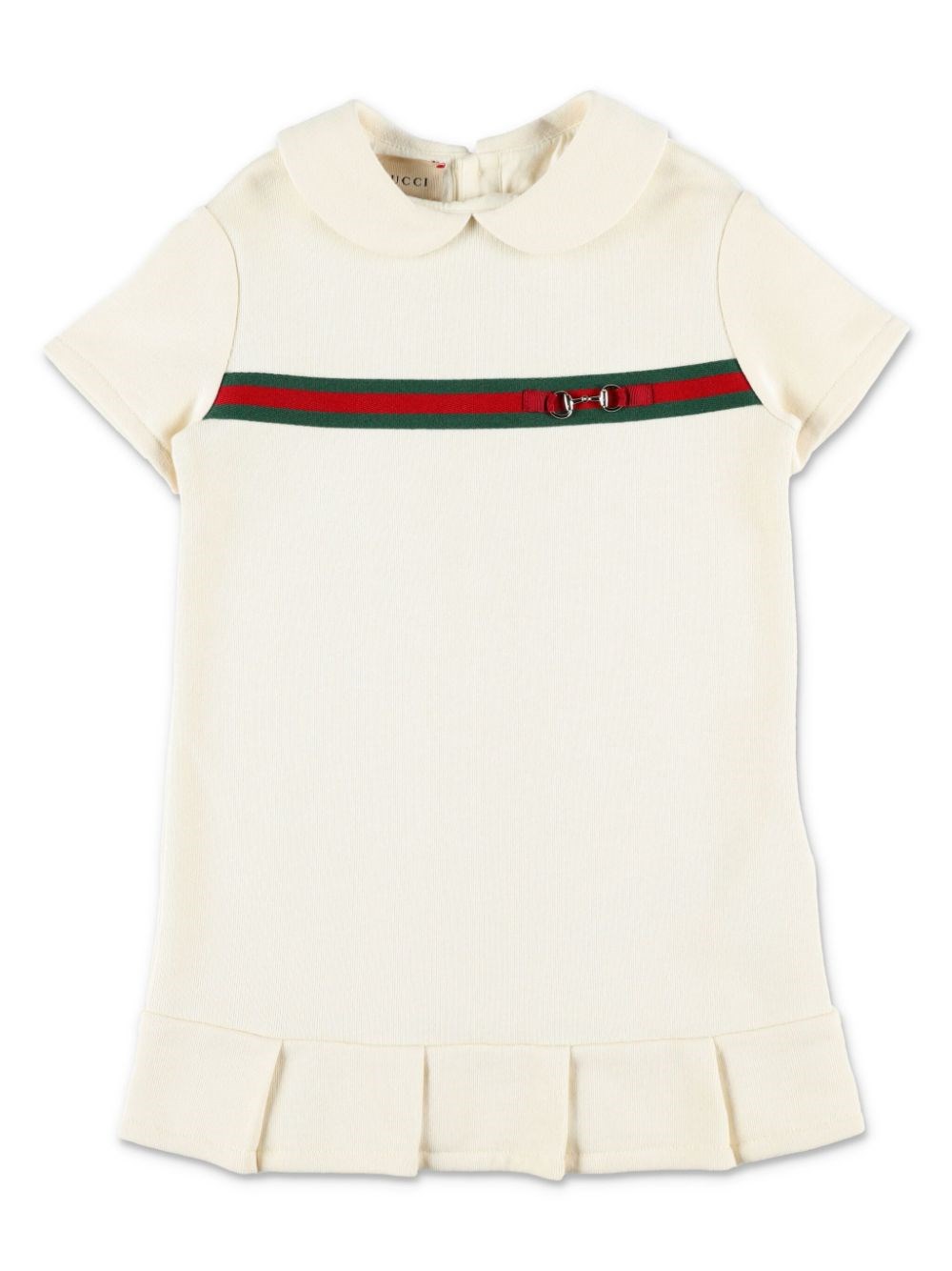 Shop Gucci Kids Abito In Cotone Con Righe Web In Bianco