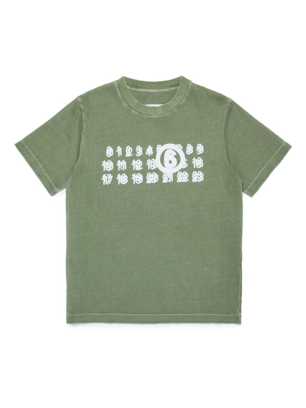 Shop Mm6 Maison Margiela Kids T-shirt Con Stampa N In Verde