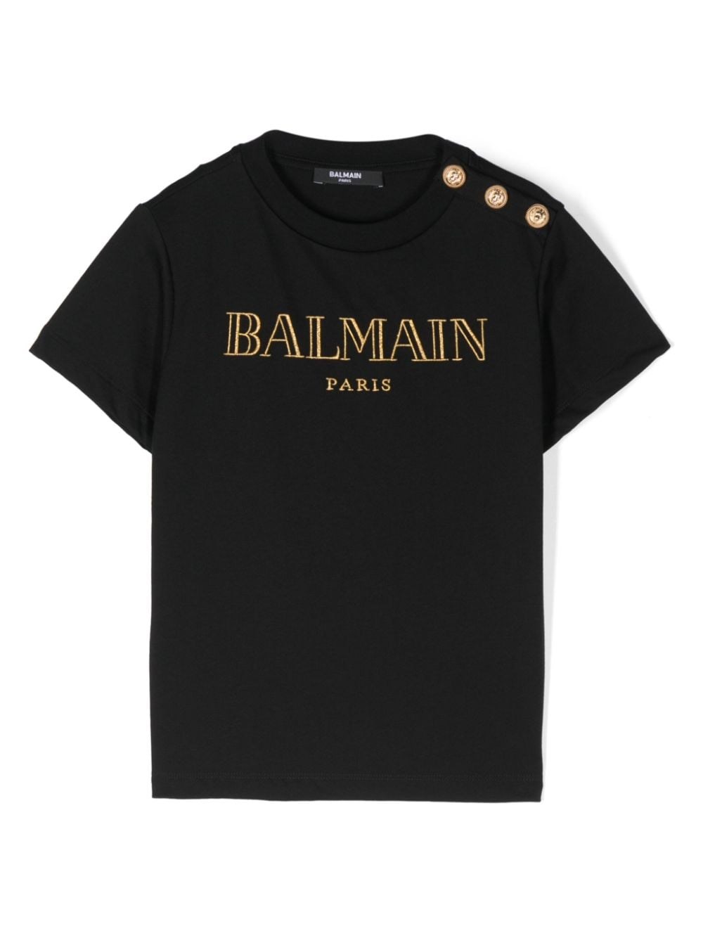 Shop Balmain Kids T-shirt Con Ricamo In Nero