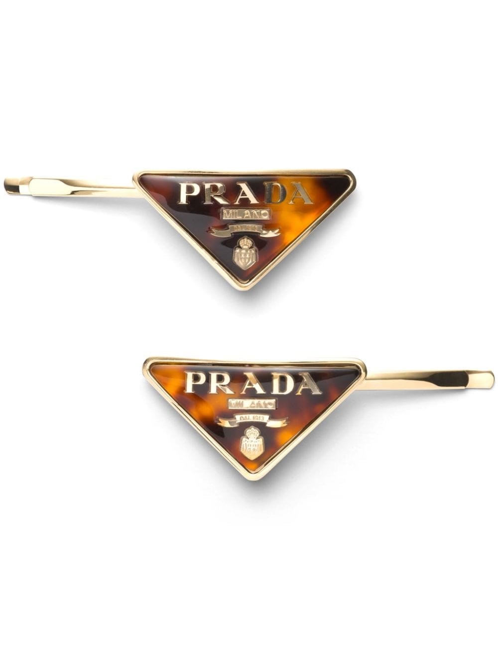 Shop Prada Fermacapelli Con Logo Inciso In Bianco