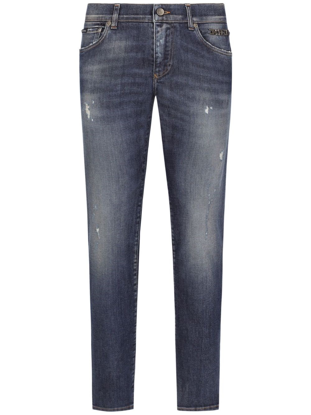 Shop Dolce & Gabbana Jeans Skinny Con Effetto Vissuto In Blu