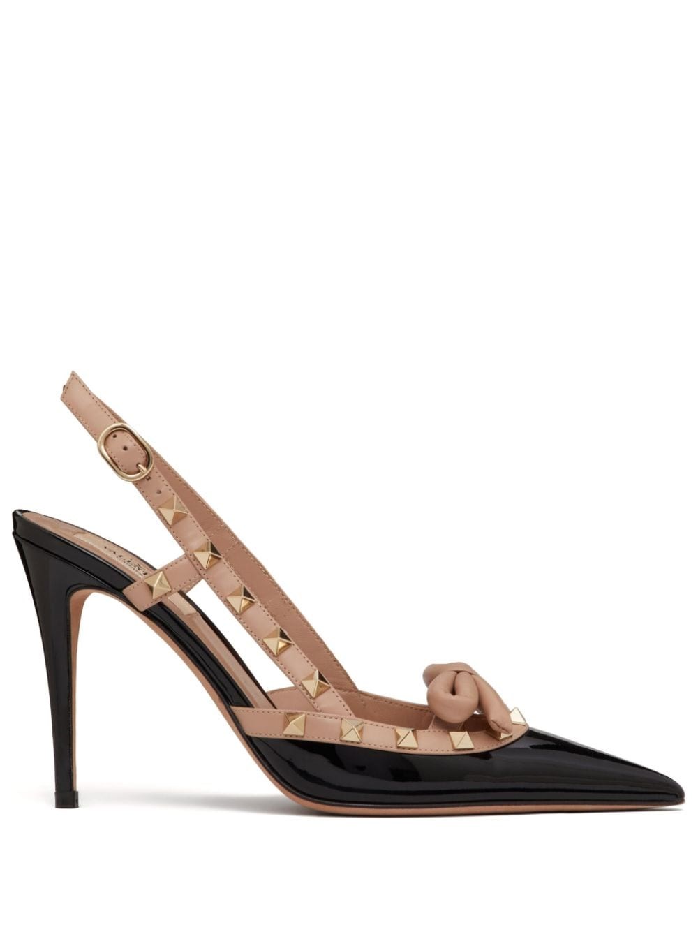 Shop Valentino Garavani Pumps Rockstud Bow 100mm Con Cin In Nero