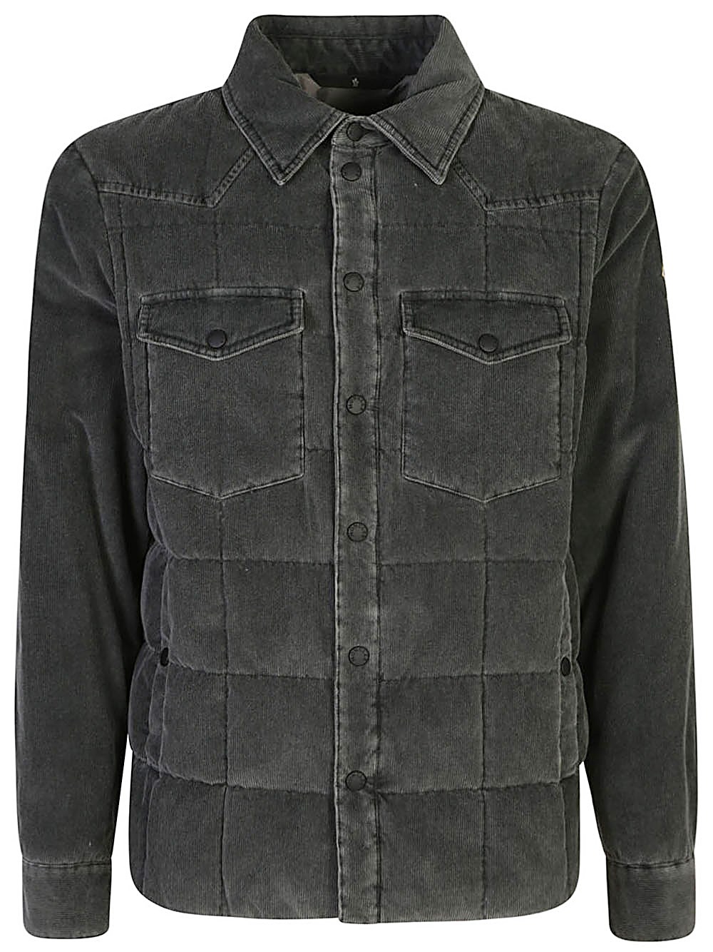 Shop Moncler Giacca Camicia Imbottita Gelt In Grigio