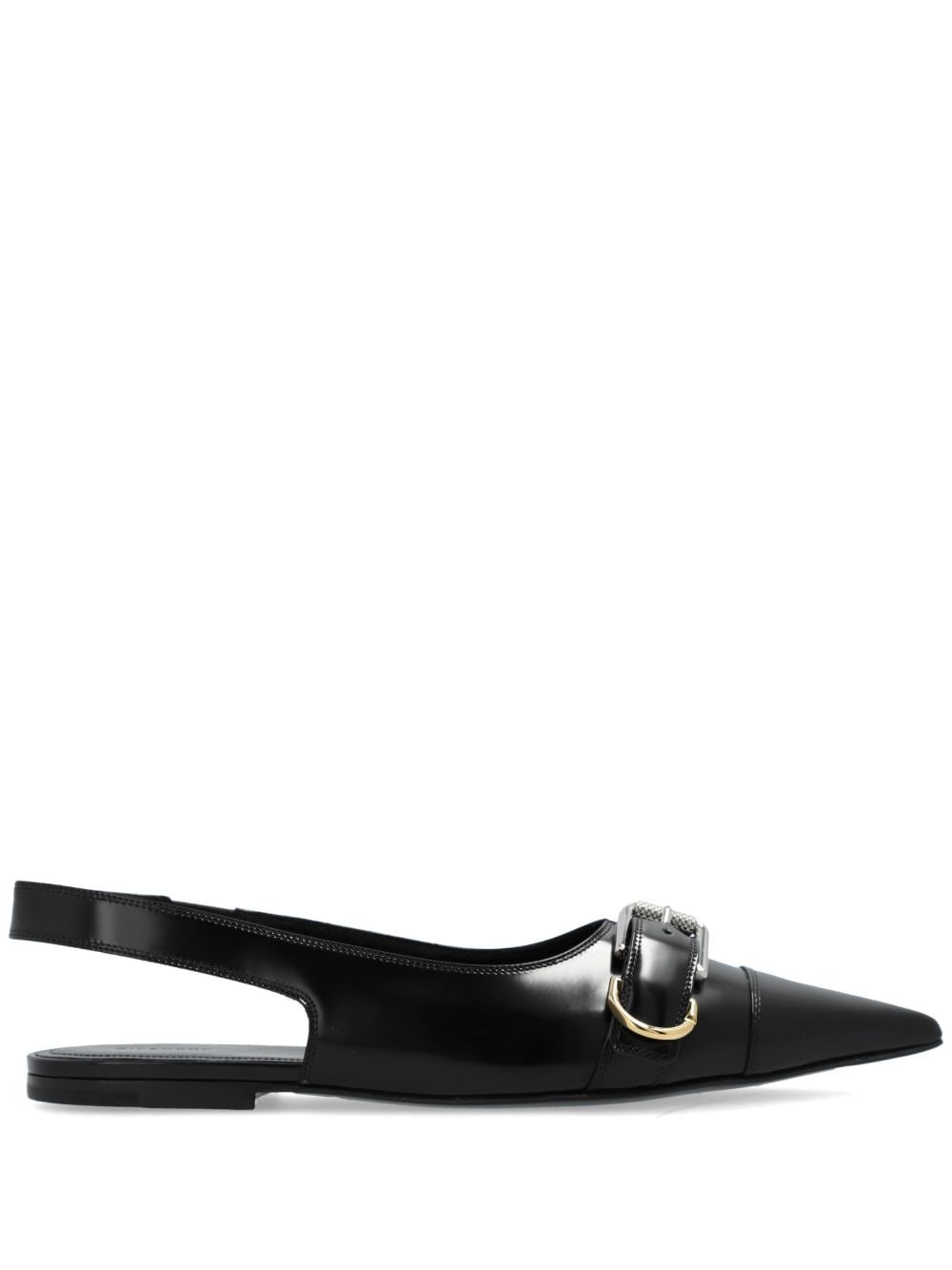 Shop Givenchy Voyou Slingback Fla Slippers Voyou A Punta In Nero