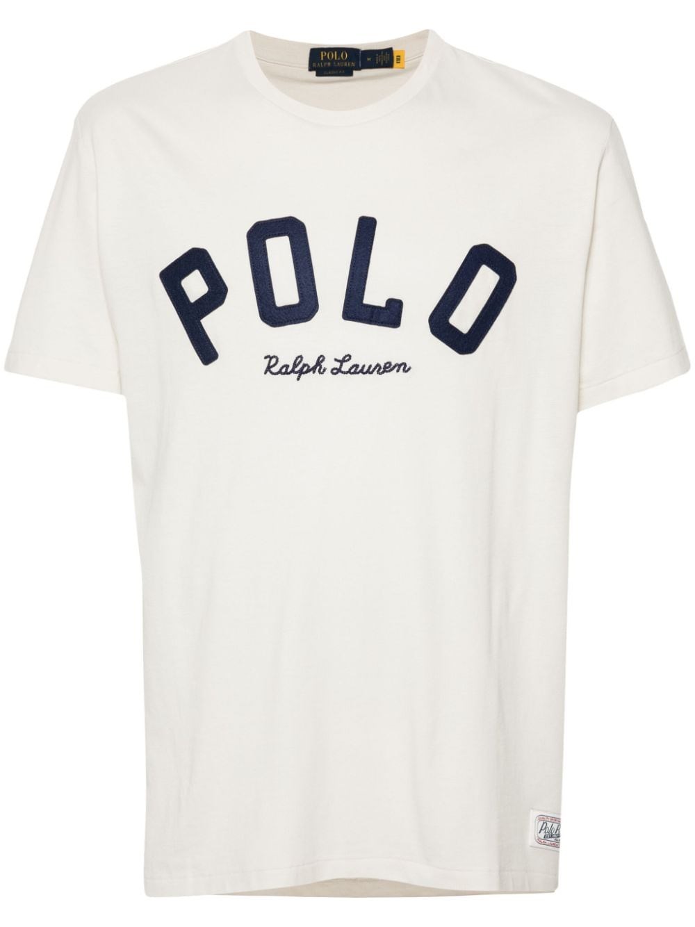 Shop Polo Ralph Lauren T-shirt Con Ricamo In Bianco