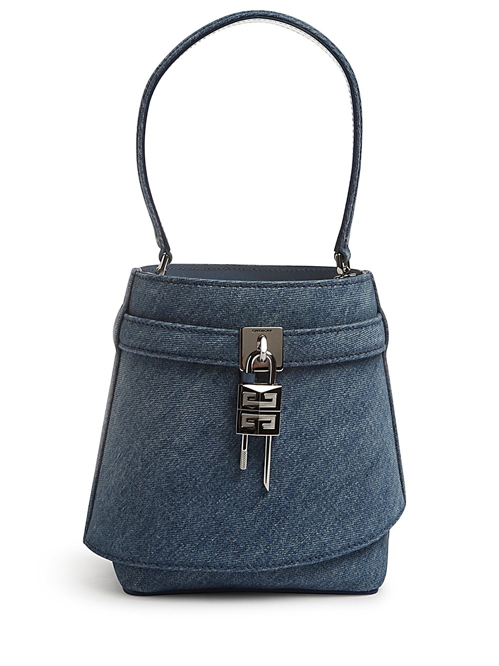 Shop Givenchy Secchiello Shark Lock In Denim In Blu