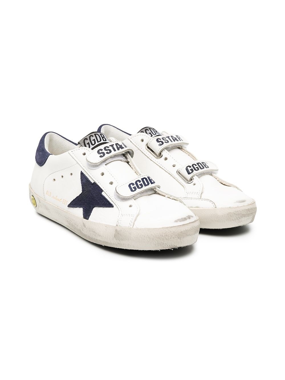 Shop Golden Goose Kids Sneakers Superstar Con Effetto Vis In Bianco