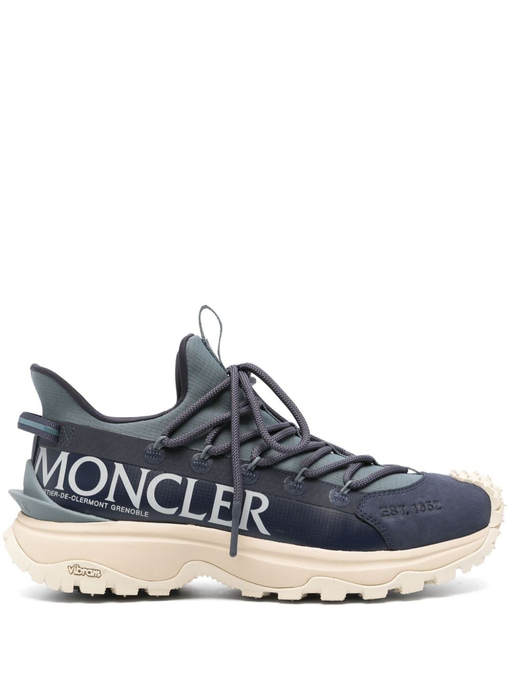 Shop Moncler Sneakers Con Stampa In Blu