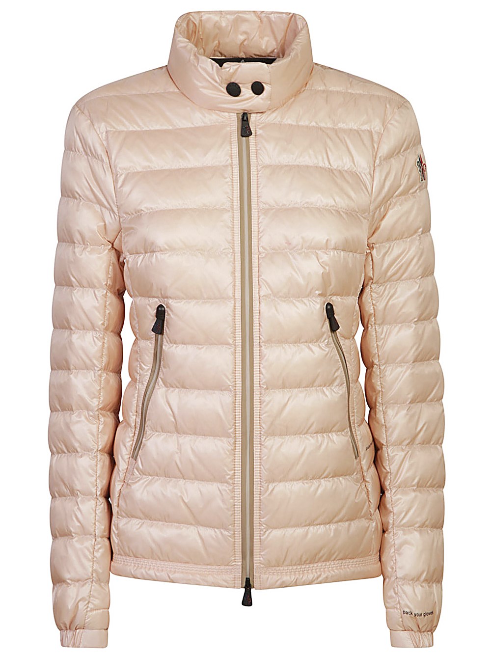 Shop Moncler Grenoble Giacca Imbottita Con Applicazione In Rosa