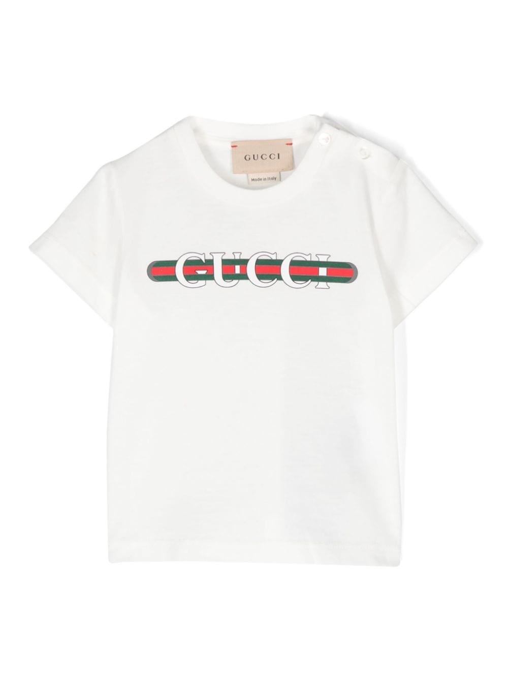 Shop Gucci Kids T-shirt Con Stampa In Bianco