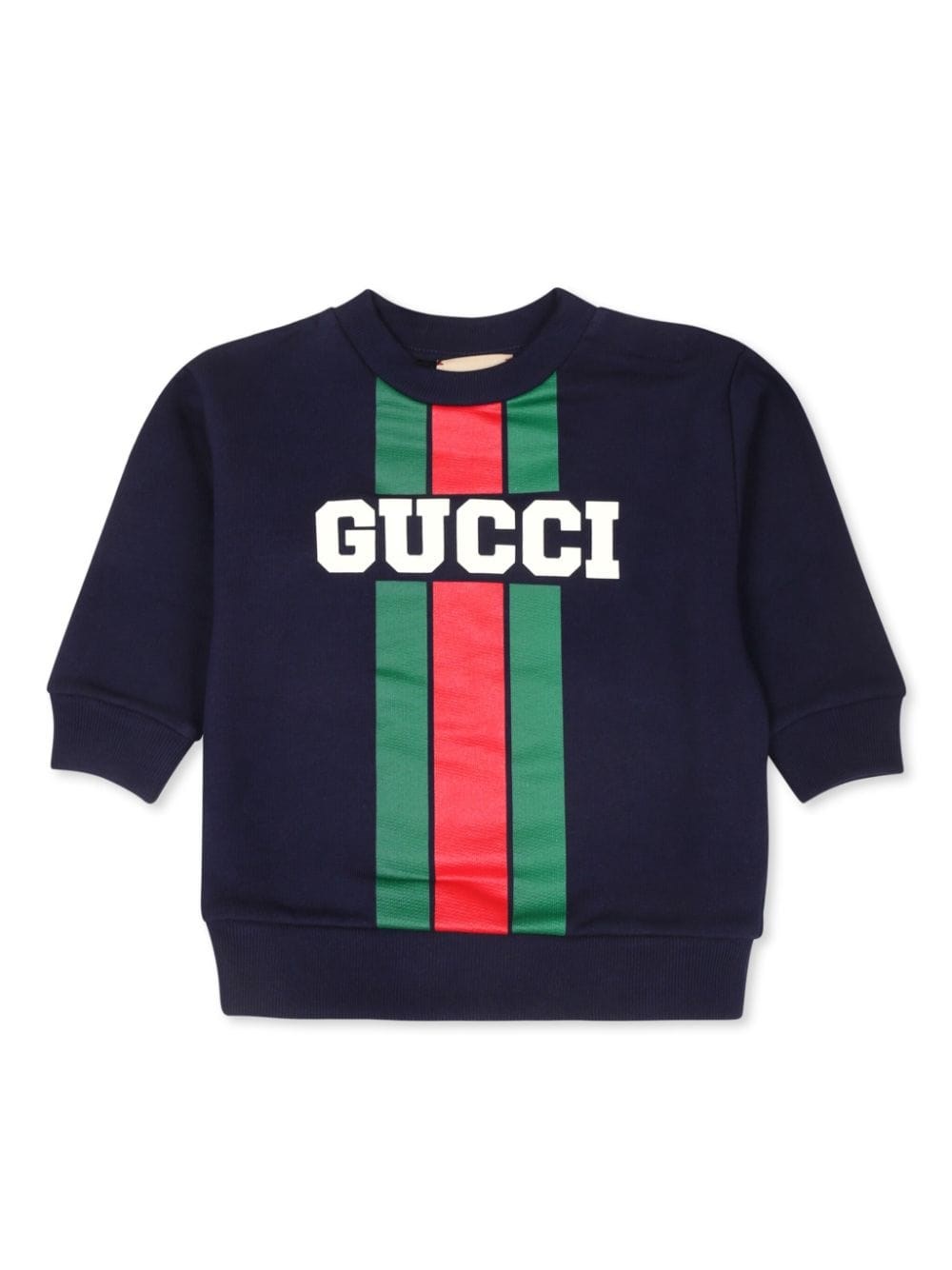 Shop Gucci Kids Felpa Con Decorazione Web In Blu