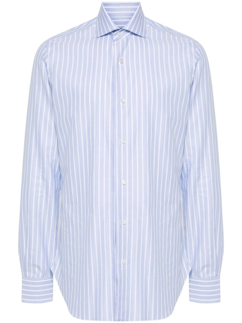 Shop Barba Camicia A Righe In Blu