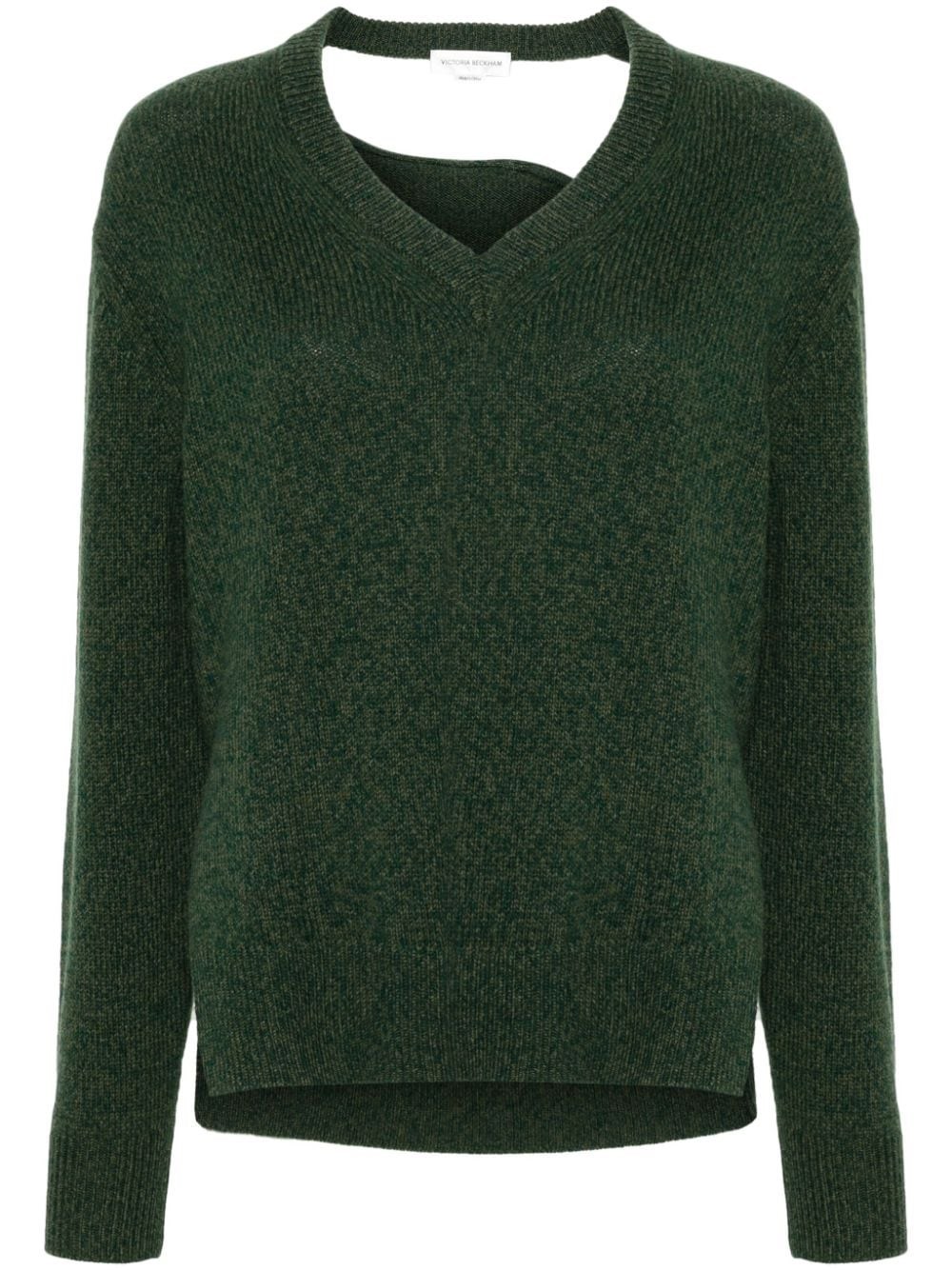 Shop Victoria Beckham Maglione Con Scollatura Posteriore In Verde